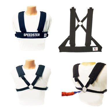 American Made Padded harness that  can be used for all athletes, male and female. This harness id designed to be use both in pulling and being pulled for speed training to increase speed, perfect running form and increase muscles strength for vertical and forward jumping.  non-seat material and super heavy duty clips that wont break during us.